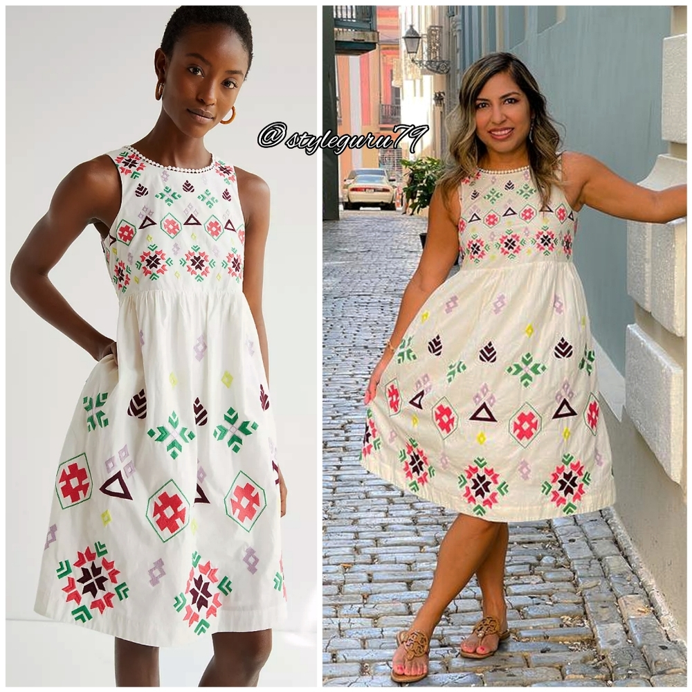 NWT, Anthropologie, Dolly Embroidered Midi Dress